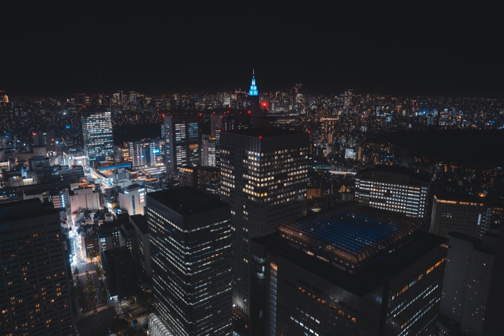Tokyo Skyline von oben bei Nacht